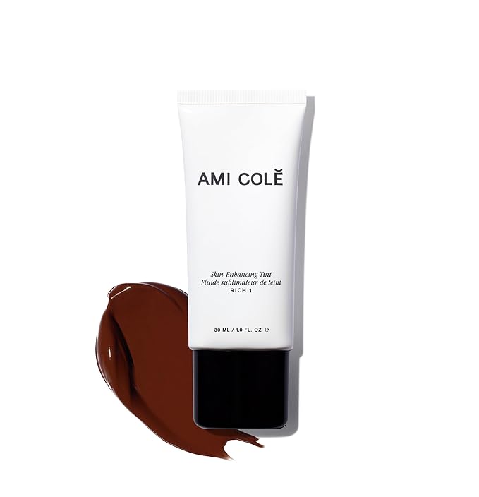 AMI COLÉ Skin-Enhancing Tinted Moisturizer (Rich 1), tinted moisturizer for face, bb cream, skin tint, face makeup-Velvo Beauty