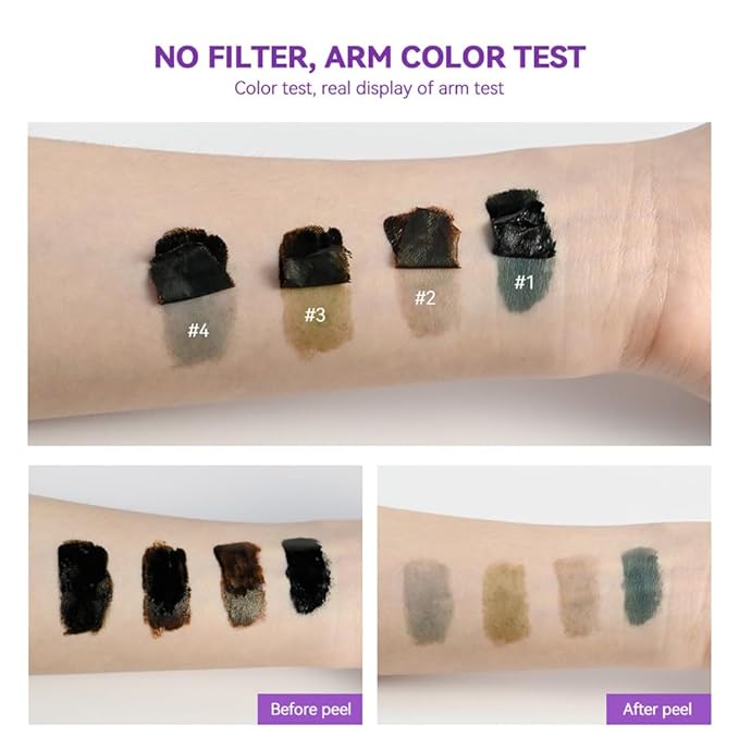 2Pcs Peel Off Eyebrow Tint Gel - Waterproof & Sweatproof All-Day Wear, Transfer-Resistant Tattoo Effect, All Skin Types + Mother’s Day Gift Set, 01#Black-Velvo Beauty