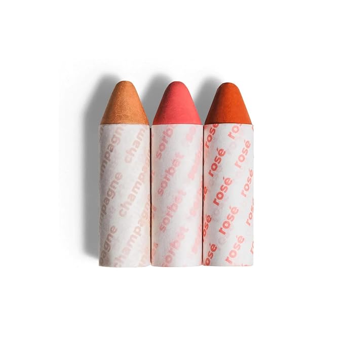 Axiology Multi Stick Crayons For Eyes, Lips, Cheeks Balmies Trio Gift Set Creamy Buildable Lightweight Moisturizing Blush Face Sticks Contour & Highlight All Day Wear Face Makeup (Cotton Candy Skies)-Velvo Beauty