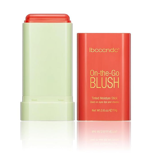 Multi-Use Makeup Blush Stick, Tinted Solid Moisturizer On-the-Go Blush, Multi-use Cream Blush Stick for Cheek & Eyes & Lips, Waterproof Natural Nude Makeup for All Skin (3# Coral Orange)-Velvo Beauty