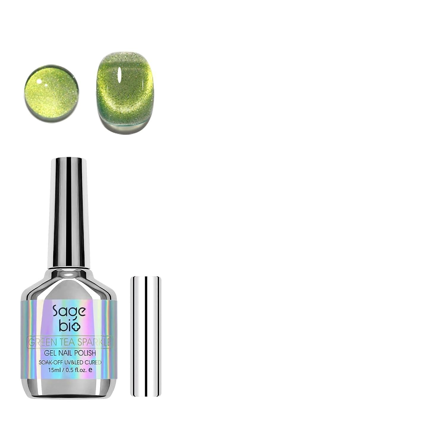 2PCS 15ml Cat Eye Gel Nail Polish, Glitter Holographic Nail Polish with Magnet Soak Off for DIY Manicure 18, Reflective Translucent UV Gel for Nail Art-Velvo Beauty