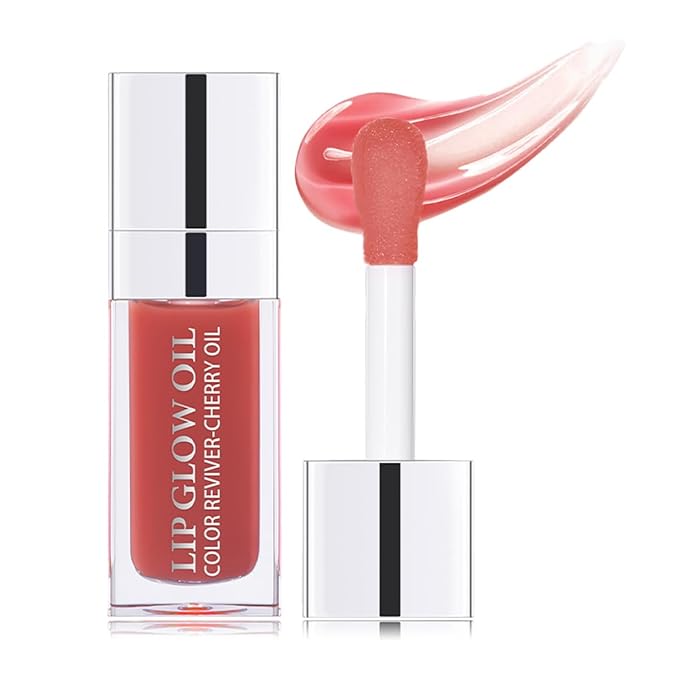 Hydrating Lip Glow Oil Moisturizing Plumping Lip Tint Lip Gloss Transparent Lip Balm Long Lasting Nourishing Repairing Lightening Lip Lines (012# ROSEWOOD)-Velvo Beauty