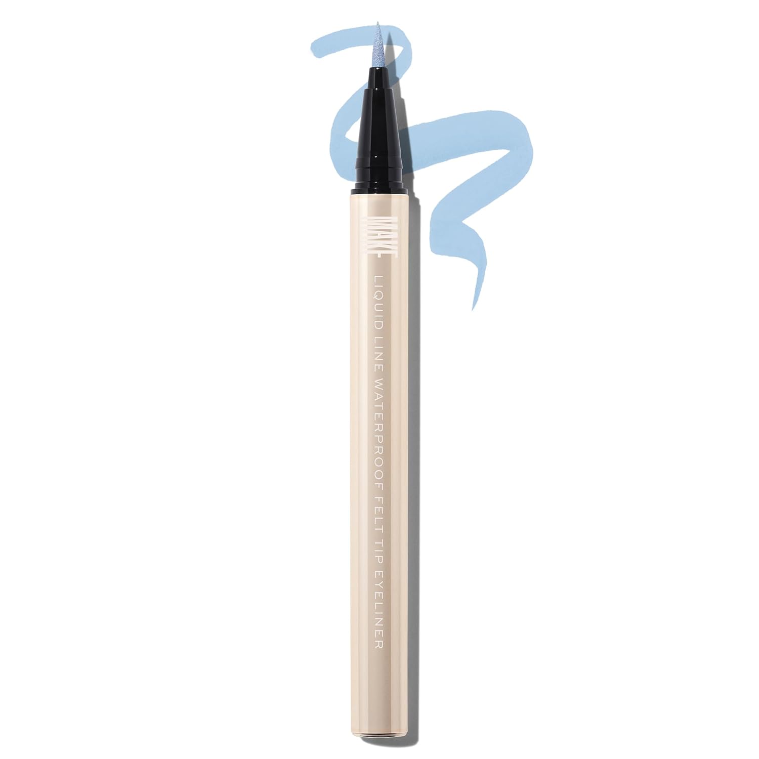MAKE Beauty Liquid Line Waterproof Liquid Eyeliner Pen. Smudge-Proof Felt Tip for Precise Application of Lines, Wings, and Graphics. Long Lasting Eye Liner - Shade, New Sky-Velvo Beauty