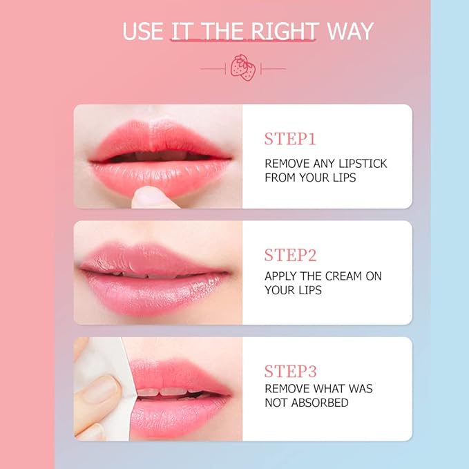 BIOAQUA Strawberry Fruit Moisturizing Lip Mask Hydrating Oil Dry Lips Repair Cracked Skin Cream 13g 0.46oz-Velvo Beauty