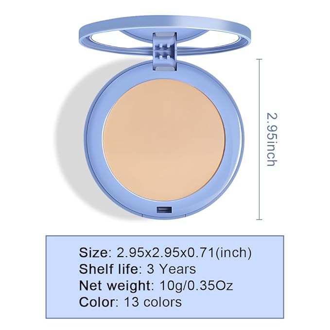 evpct Kaely Oil Control Pressed Face Powder, Get Smooth Flawless Fine Lines and Lightweight Finishing Foundation, Control Shine Long Lasting Waterproof Face Setting Powder Cosmetic, 05 Ivory Buff-Velvo Beauty
