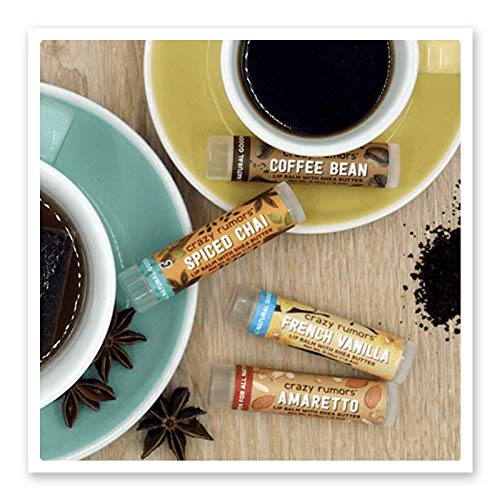 Crazy Rumors Barista Mix Lip Balm 4-Pack Mix (Amaretto, French Vanilla, Coffee Bean & Spiced Chai) 100% Natural, Vegan, Plant-Based, Made in USA-Velvo Beauty