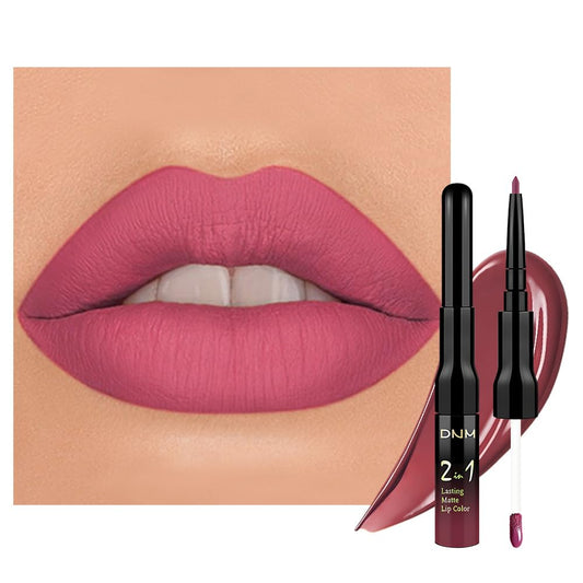 evpct 1Pcs Hot Mauve Matte Lip Liner & Liquid Lipstick Stain Makeup Set for Women, Hot Mauve Lip Liner Stain Long Lasting Waterproof Smudge Proof, Cruelty Free Lip Stick Makeup 24 hours originales, 63-Velvo Beauty