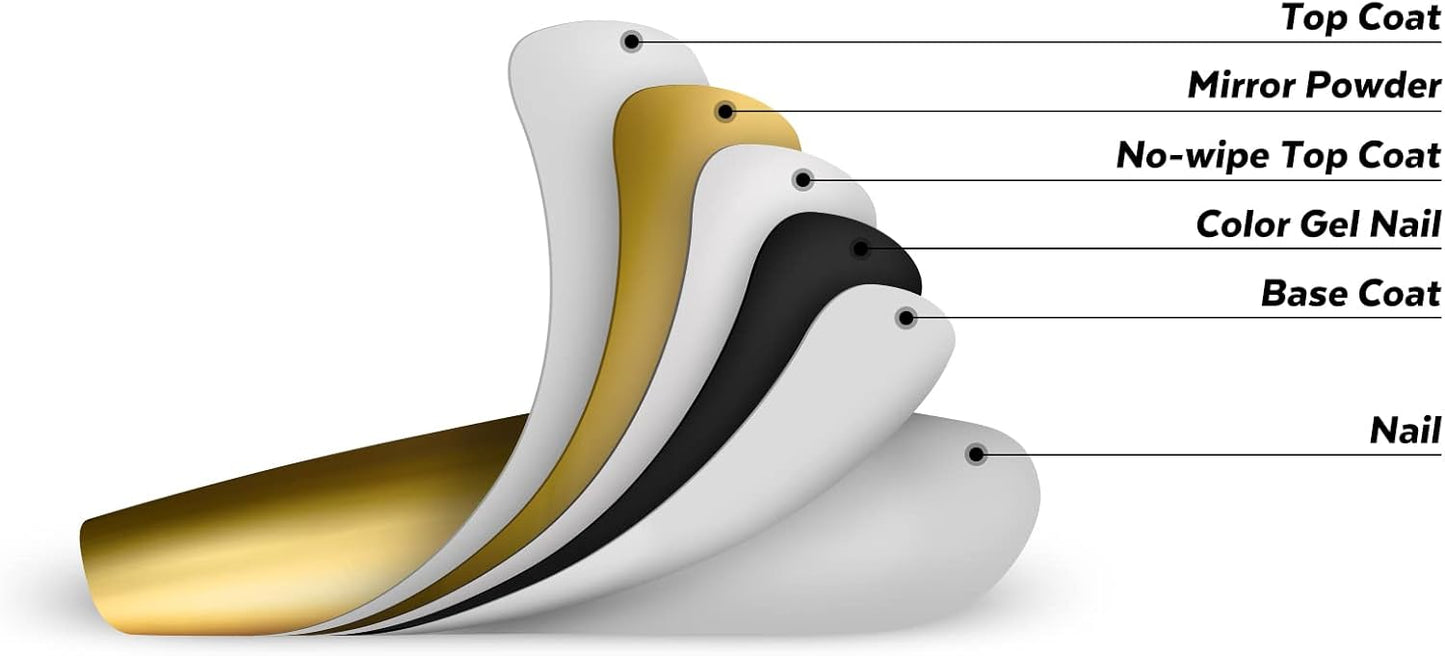 Artdone 16 Colors Chrome Nail Powder, Iridescent Aurora Powder Metallic Mirror Effect Pigment Pearlescent Mermaid Pigment Pearl Glitter Dust Kit, Nail Art Decoration, Resin Craft-Velvo Beauty