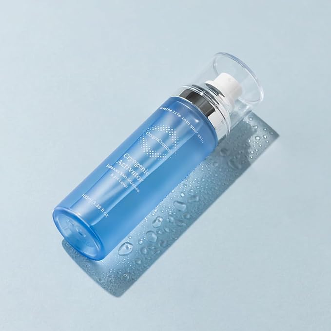 Cryogenic Activator (100ml / 3.38oz) – Facial Mist Toner for Hydrating, Soothing, and Cooling, Naturally Derived Deep Sea Water with Pure Oxygen, Suitable for All Skin Types-Velvo Beauty