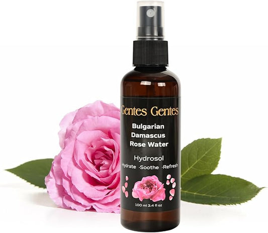 100% Pure Bulgarian Damascus Rose Water Hydrosol – Luxury Facial Toner for Hydration & Radiant Skin, Body Mist & Pillow Spray | Natural Skincare | 3.4 fl oz-Velvo Beauty