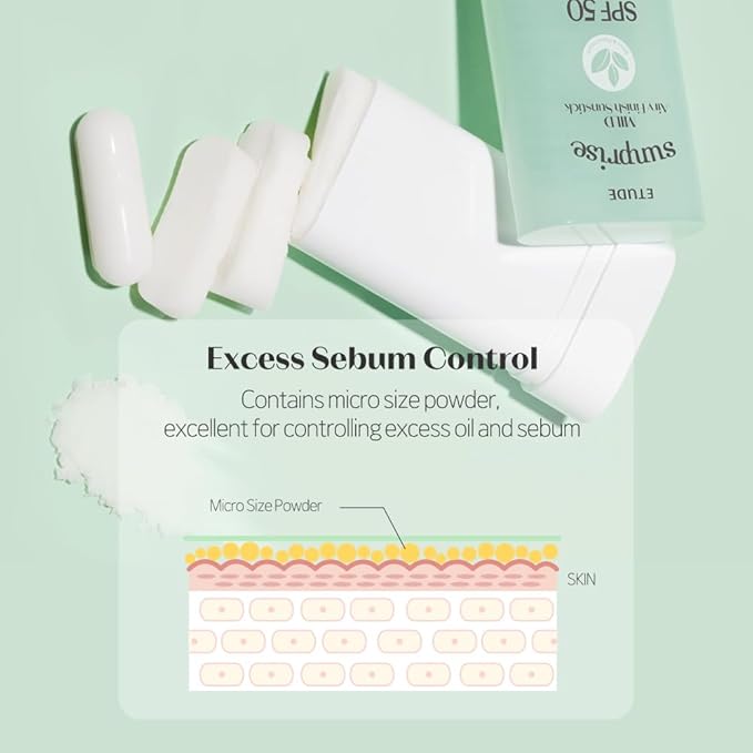 ETUDE Sunprise Mild Airy Finish Sunstick SPF50+ PA++++ Powdery sunscreen, Vegan, Non-Greasy, Sebum Control, Matte Finish, Sensitive Skin Friendly, 19g-Velvo Beauty