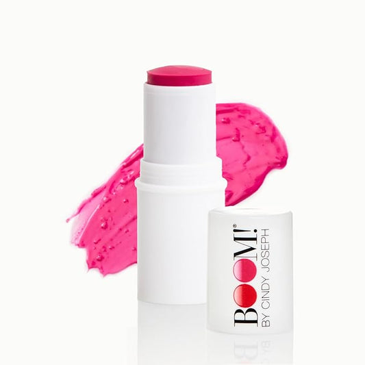 Boomstick Peony Pink ™ - Multistick for Cheeks & Lips - Vegan, Cream Blush Stick & Lipstick - Makeup for Older Women & Mature Skin Boom Stick By Cindy Joseph-Velvo Beauty