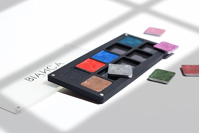 Chromatic Eye Shadow Palette 10 Shades | Multichromatic Finish | High Pigmentation and Long Lasting | Creamy Formula with Hyaluronic Acid | Magnetic Case (Chromatic 3)-Velvo Beauty