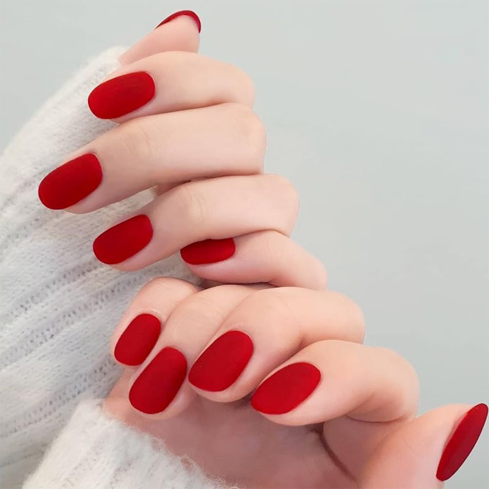 COSMOO 12ml Red Matte Nail Polish, Quick Dry Nail Lacquer for Nail Art Varnish, Mist Effect Matte Finish Velvet Nail Polish, 0.41 fl oz (Red, 0.41 fl oz)-Velvo Beauty