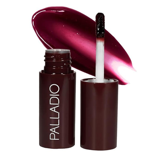 Palladio Jelly Tint, Liquid Stain for Cheeks & Lips, Vivid Color Lip Stain, Lightweight Non-Sticky and Transfer-proof, Natural Finish Makeup, Wineberry-Velvo Beauty