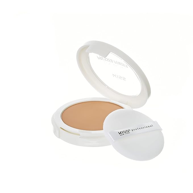 KISS Cover and Care Acne Control Pressed Powder Shine Free Face Light Weight Makeup Setting Powder - APP415 (Mocha)-Velvo Beauty