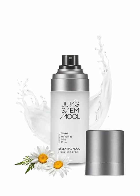 JUNG SAEM MOOL Essential Mool Micro Fitting Face Mist 1.86 Fl Oz, Ultra-Fine Hydrating Makeup Setting Spray with Thermal Spring Water, Long-Lasting Fixing Power Dewy Glow Primer, Korean Face Mist-Velvo Beauty