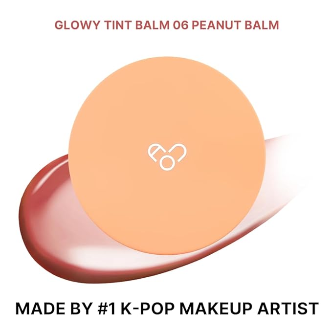 AOU GLOWY TINT BALM Tinted Lip Balm with Natural Gloss Instant Hydration for Chapped Lips 0.12Oz (06 Peanut Balm)-Velvo Beauty