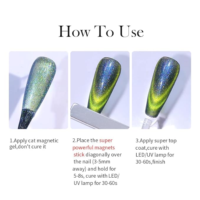 Born Pretty Cat Magnetic Gel Nail Polish 9D Chameleon Holorgraphic Cat Magnetic Eye Gel Polish Glitter Gel Polish Set 6PCS-Velvo Beauty