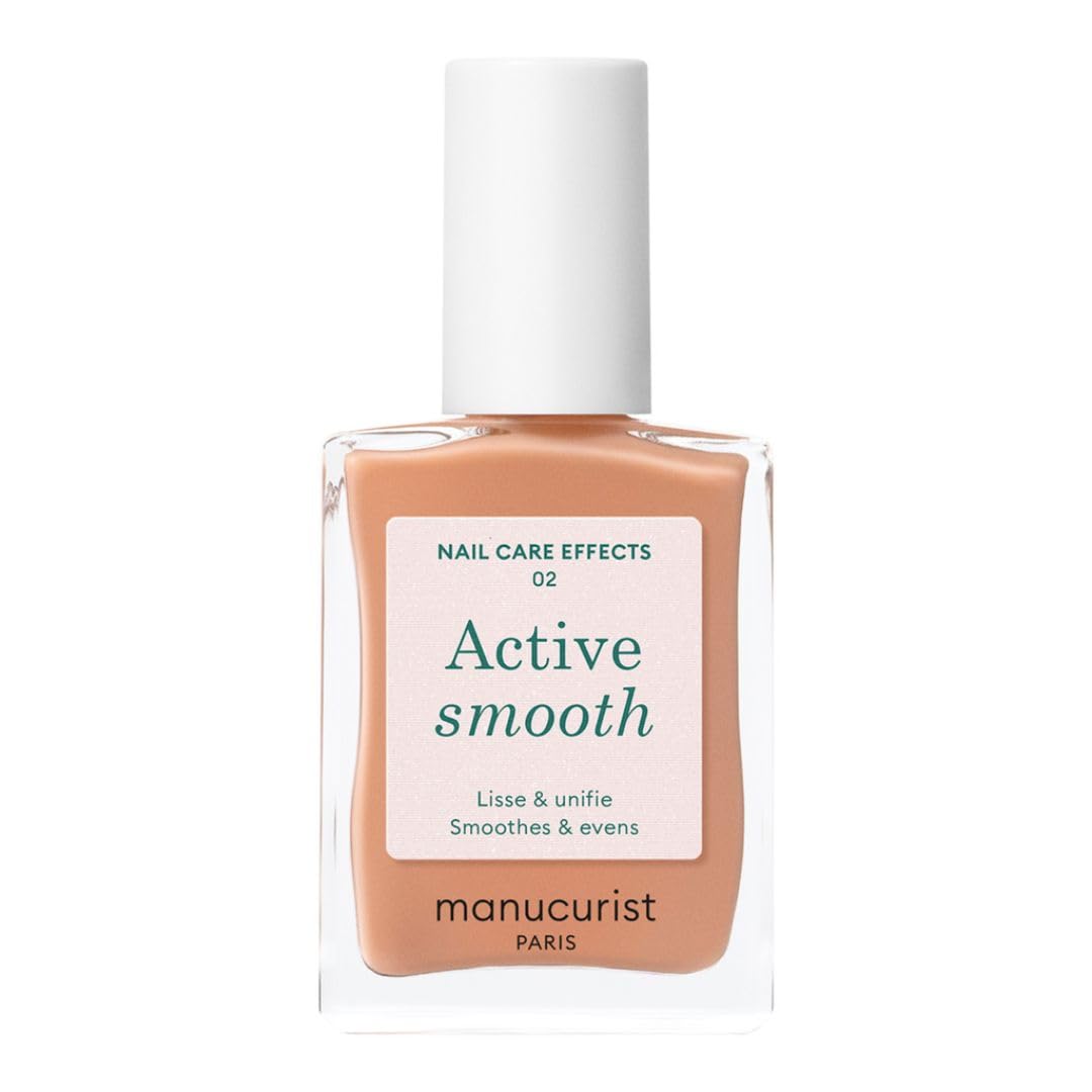 Manucurist Active Smooth 02 Nail Concealer Polish & Care - 2 in 1 Nude Nail Polish : Nail Strengthener and Growth - Nail Concealer - Ridge Filler for Nails - Natural Nail Polish - Golden Finish-Velvo Beauty