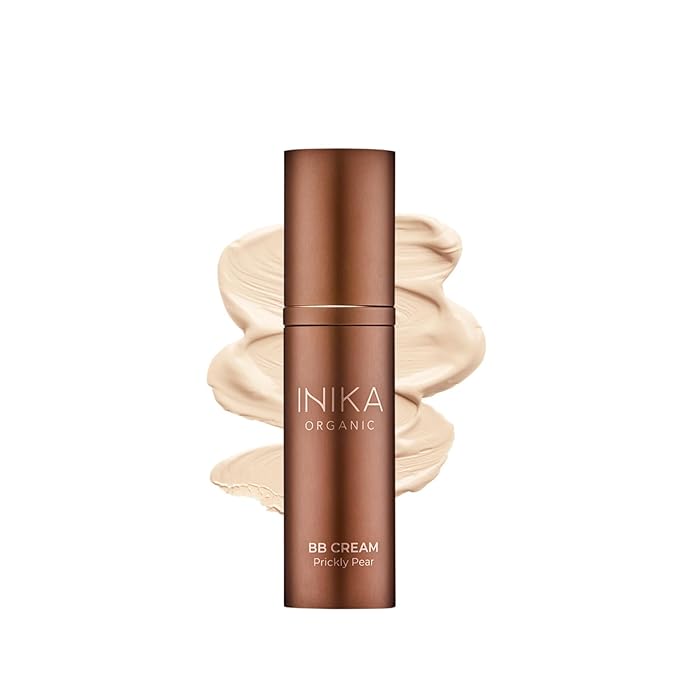 INIKA Organic BB Cream Foundation - Vegan Makeup with Hydrating Prickly Pear, Jojoba, and Pomegranate Seed Oil - Lightweight, Radiant BB Glow for Balanced Skin Tone, Cream 1 fl oz-Velvo Beauty