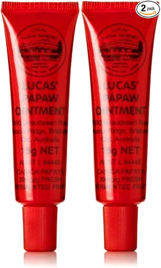 Lucas Papaw Ointment 15g Tube with lip applicator - TWIN Pack for value by Lucas Remedies-Velvo Beauty