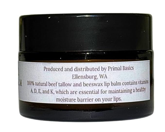 100% Grass Fed Grass Finished Beef Tallow and Beeswax Lip Balm, Face Moisturizer, Body Balm, for Oily, Dry, Sensitive Skin, USA Made-Velvo Beauty