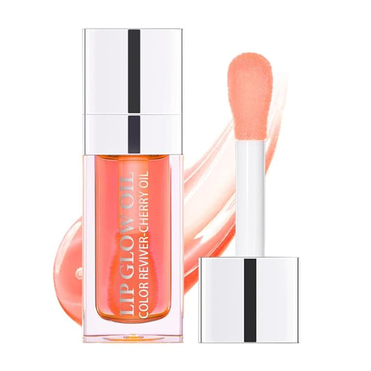 Plumping Lip Oil, Long Lasting Hydrating Lip Gloss Tinted Balm Non-sticky Revitalizing, Tinting Care Oil for Dry Lip (PINK)-Velvo Beauty