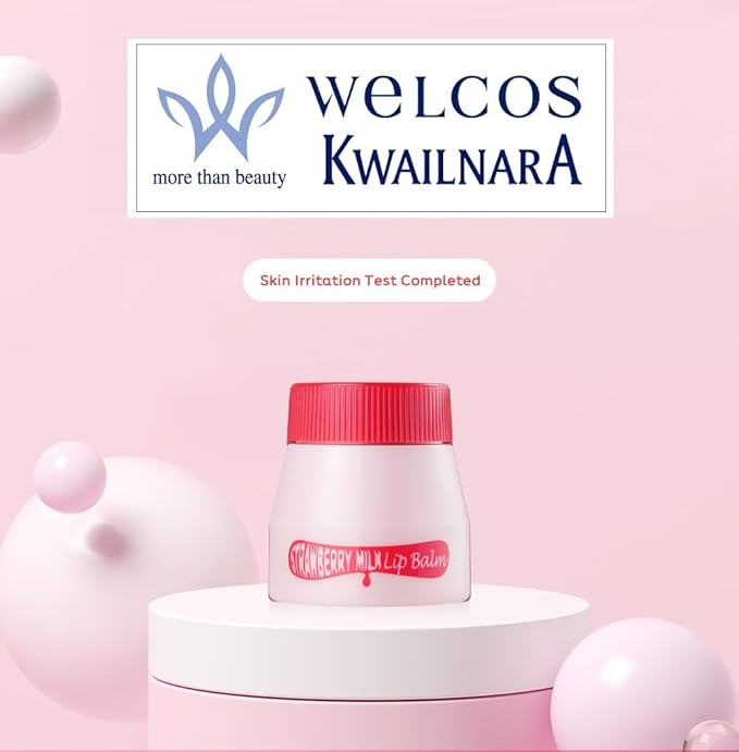 WELCOS Kwailnara Milk Lip Balm | Moisturizing, Soothing, Nourishing with Milk and Royal Jelly Extract | Korean Lip Care | 10 ml / 0.33 Fl. oz | Strawberry-Velvo Beauty