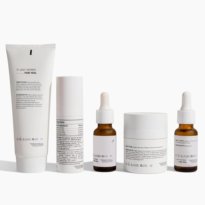 Y'OUR Skincare System, Contains: Moisturizing Cleanser, Antioxidant Day Cream, Calming Serum, Revitalizing Night Cream, Intensive Hydration Serum (Hydrating Skincare (Set of 5))-Velvo Beauty