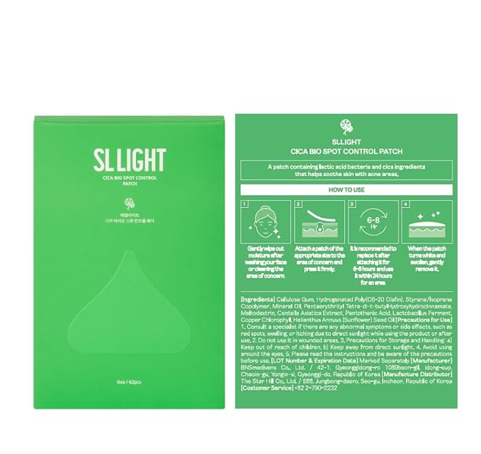 Cica Bio Spot Control Patch (1 Box, 62pcs) | Soothing Acne Patch for Redness & Blemishes | With Cica, Niacinamide & Tea Tree | Gentle for Sensitive Skin | Korean Skincare-Velvo Beauty