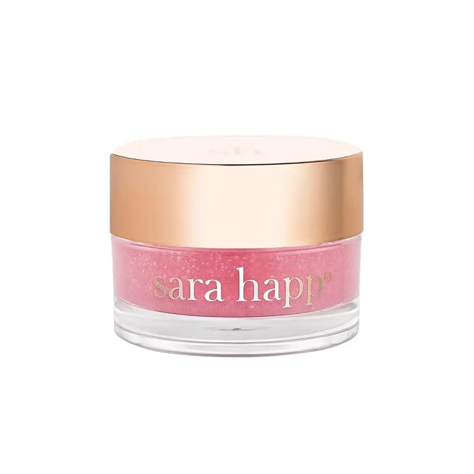 Sara Happ The Lip Scrub: Pink Grapefruit Sugar Scrub for Dry Lips - Gently Exfoliate, Polish, and Revitalize Lips with Vitamin E and Jojoba & Grape Oils, Vegan, 0.5 oz.-Velvo Beauty