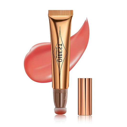 Blush Beauty Wand, Liquid Face Blush with Cushion Applicator, Silky Smooth Cream Blush Stick Natural Matte Finish, Lightweight Blendable Blush Stick Makeup for Cheek Lip eye, Cruelty-free（Cherry Red）-Velvo Beauty