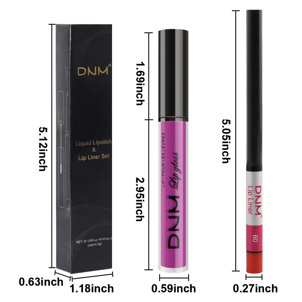 evpct 2Pcs Hot Pink Matte Lip Liner and Lipstick Combo Set for Women, Hot Pink Lip Combo Set Liquid Lips Stick Gloss and Lipliner Stains Set Long Lasting Waterproof, Lips Makeup 24 Hours originale-Velvo Beauty