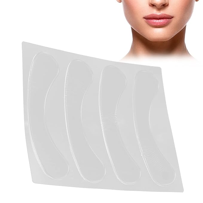 Lip Wrinkle Patches, Reusable Silicone Lip Anti-Wrinkle Pads Transparent for Smoothing Lip Wrinkles (4 Pcs)-Velvo Beauty