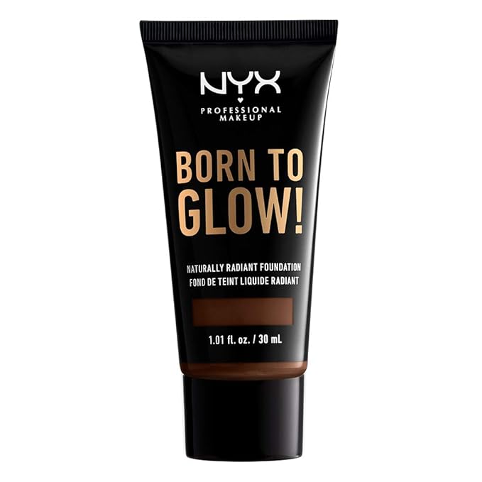 NYX PROFESSIONAL MAKEUP Born To Glow Naturally Radiant Foundation, Medium Coverage - Warm Walnut-Velvo Beauty