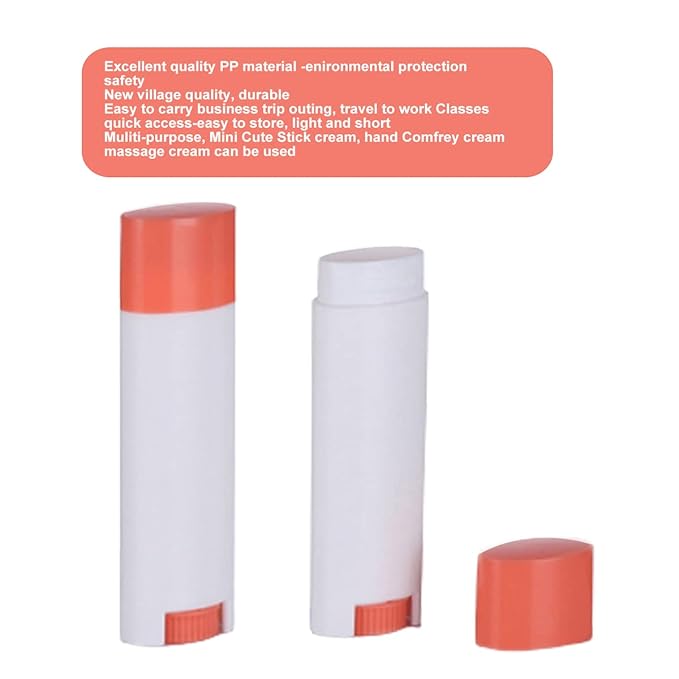 5ml 50Pcs Empty Oval Deodorant Lip balm Tubes Containers Twist-up Refillable Containers for Lipstick,Chapstick,Homemade Lip balm,DIY Deodorants(Pink White)-Velvo Beauty