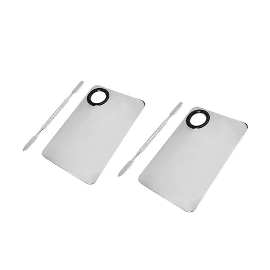 2 Pcs Professional Cream and Lip Makeup Mixing Palette with Spatula Foundation and Lip Palette Set for Travel-Velvo Beauty