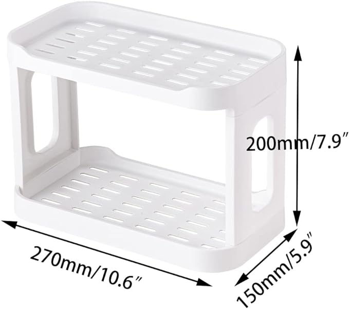 2-Tier Desk Organizers & Dispensers，Mail Holder for Office Desk Organization，Kitchen Spice Rack or Bathroom Countertop Organizer, Gift for Teachers, Classmates, and Friends,White-Velvo Beauty