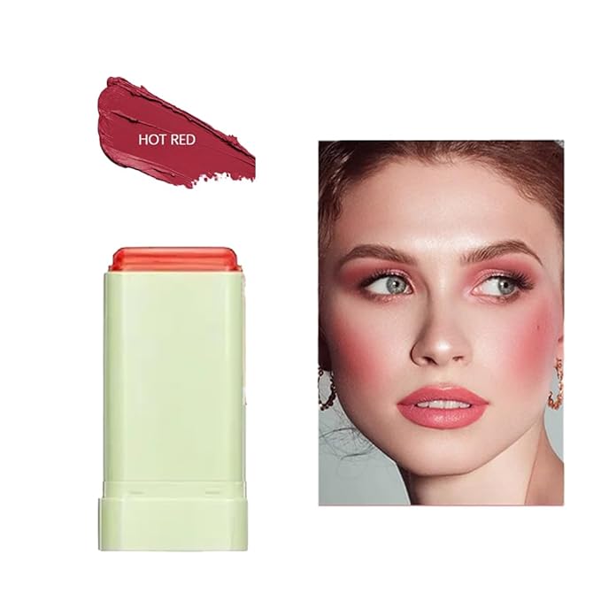 Cream Blush Stick, Blush Beauty Wand for Cheek and Lip Tint with Long Lasting Hydrating Formula, Waterproof Vegan Solid Tinted Moisturizer Matte Blush Stick for Cheeks and Lip Pink(03#)-Velvo Beauty