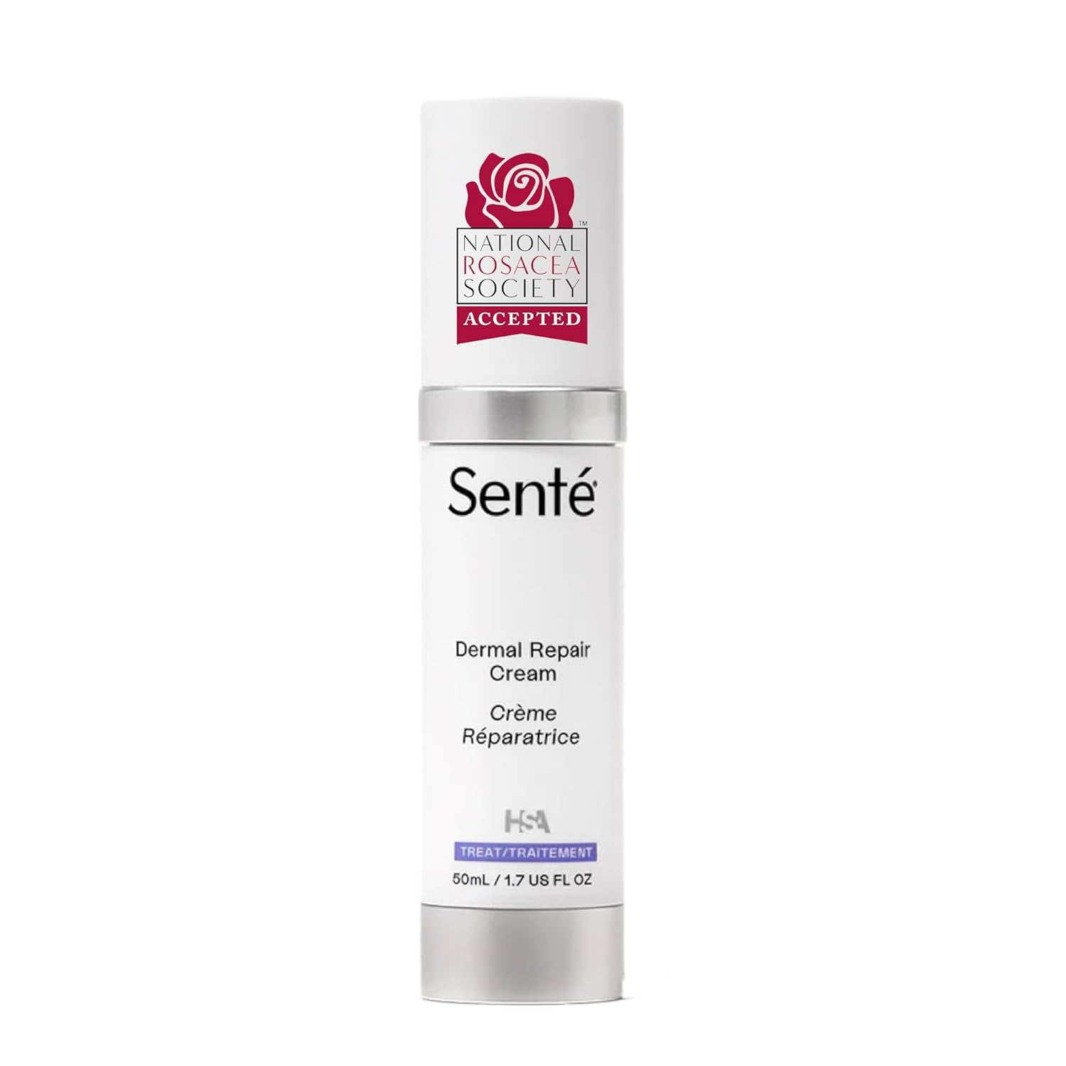 Senté Dermal Repair Facial Cream | Nourishing for Rosacea & Sensitive Skin | Hydrate & Rejuvenate | with Patented HSA, Vitamin E & Green Tea Extract - 1.7 Fl Oz-Velvo Beauty