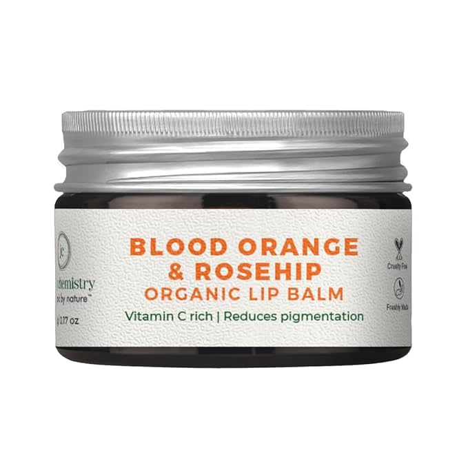 Juicy Chemistry - Organic & 100% Natural Lip Balm for Women with Anti-Ageing and Pigmented Lips w/Blood Orange & Rosehip (5gm)-Velvo Beauty