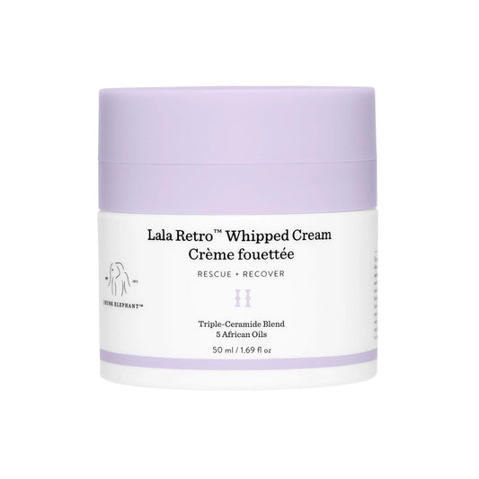 Drunk Elephant Lala Retro Whipped Cream - 50 ml/1.69 fl oz - Ceramide Moisturizer - Clean Clinical Skincare - Cruelty-Free - Dermatologist-Tested - Includes D-Bronzi Deluxe Sample (5 ml/.16 fl oz)-Velvo Beauty