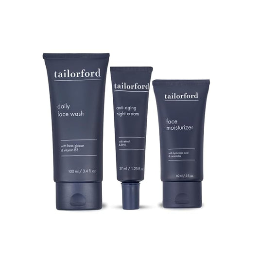 Unisex 3 Step Skin Care Routine including Face Wash, Moisturizer and Night Cream, Skin Care Set for Men and Women, Travel Size-Velvo Beauty