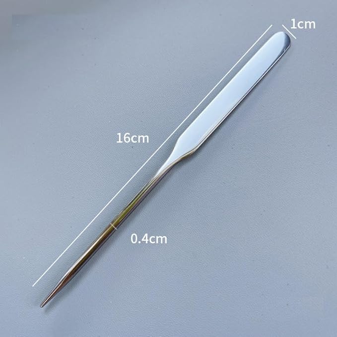 5 Pieces Stainless Steel Makeup Spatula Foundation Mixing Tool Eye Cream Spoon Foundation Spatula Cosmetic Skincare Spatula Nail Art Makeup Stirring Rod for Home Beauty Salon, Silver-Velvo Beauty