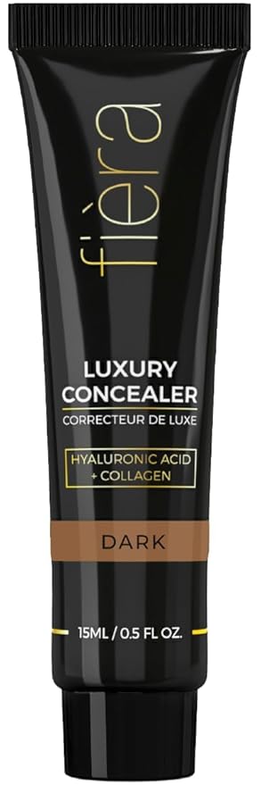Fièra Luxury Concealer with Anti-Aging - All Day Coverage for Dark Circles, Fine Lines, Wrinkles & Spots - Dark, 0.5 Ounce-Velvo Beauty