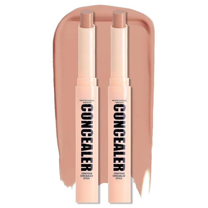 Kaely 2Pcs PROFESSIONAL MAKEUP Correcting Concealer Stick,Medium Coverage Concealer Crayon,under Eye Brightener Concealer for Dark Circles,corrector de ojeras,Lightweight,Vegan,07 DARK COFFEE-Velvo Beauty