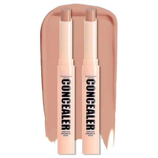 Kaely 2Pcs PROFESSIONAL MAKEUP Correcting Concealer Stick,Medium Coverage Concealer Crayon,under Eye Brightener Concealer for Dark Circles,corrector de ojeras,Lightweight,Vegan,07 DARK COFFEE-Velvo Beauty