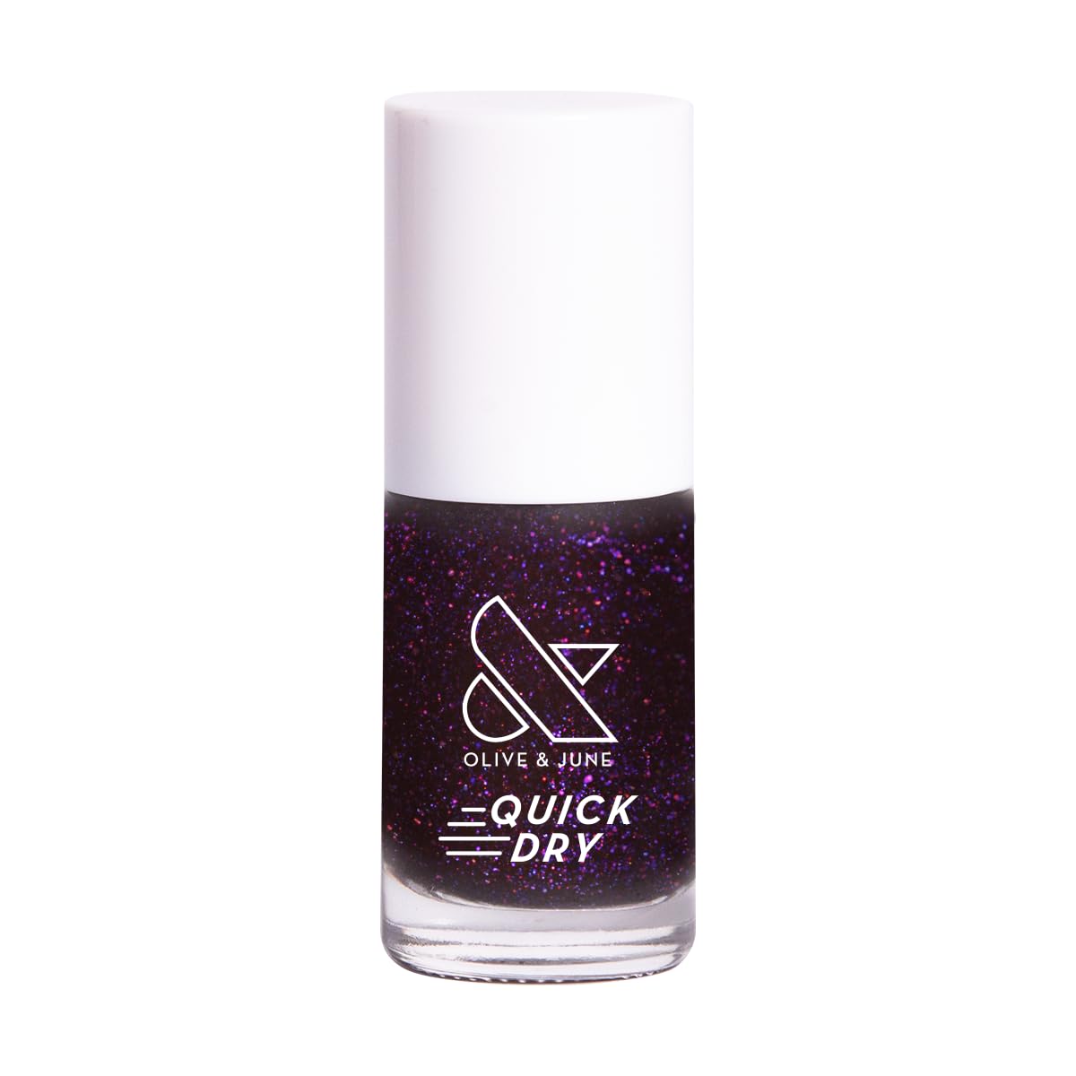 Olive & June Quick Dry Nail Polish | Instant Fast-Drying Smudgeproof Color | 15-free, Vegan Cruelty-Free Formula | Lasts up to 5 Days | Salon-Quality Manicure Pedicure at Home|Enchanted Violet Shimmer-Velvo Beauty