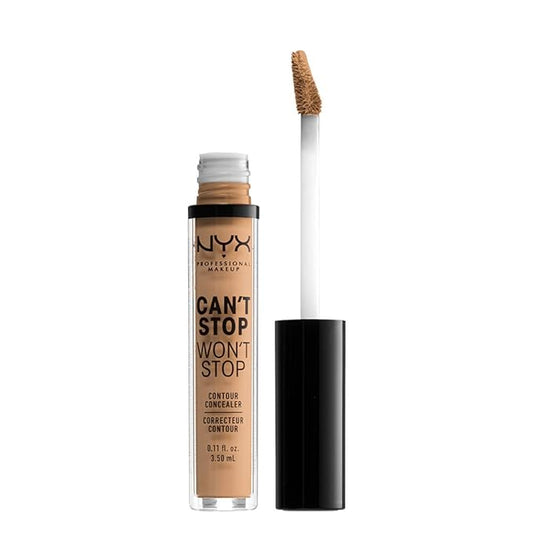 NYX PROFESSIONAL MAKEUP Can't Stop Won't Stop Contour Concealer, 24h Full Coverage Matte Finish - Soft Beige-Velvo Beauty
